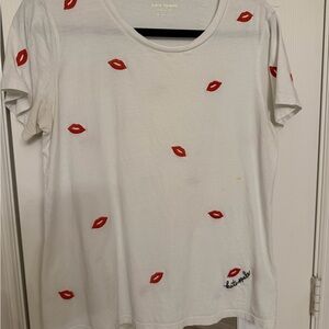 Kate Spade White Top with Pink Trim